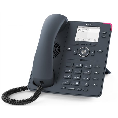 Snom D150 TéLéPhone VoIP SIP avec Fil Gris Ardoise - ÉCran LCD 2,8 Pouces, Switch Ethernet Gigabit, PoE Classe 1, 2 Comptes S