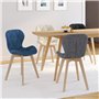 IDMarket - Lot de 4 chaises ROBINE en Tissu Mix Color Bleu, Gris, Beige et Noir