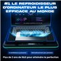 KLIM Turbofrost - Refroidisseur PC Portable 4 turbo ventilateurs - 4 x 4000 RPM, 2 modes d'alimentation USB-C/DC, RGB dynamique,