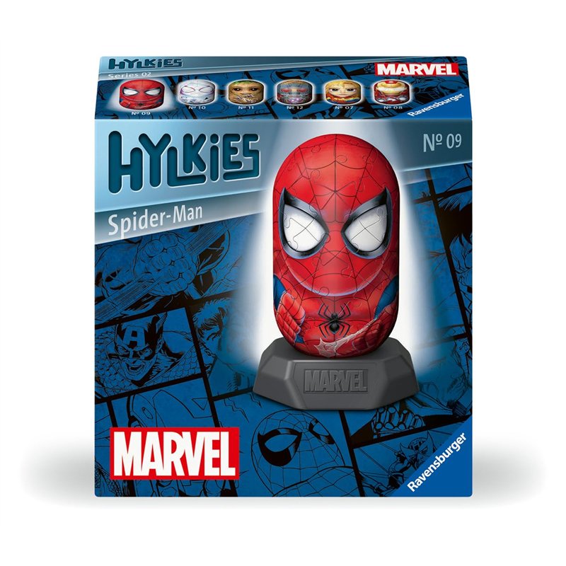 Ravensburger - Puzzle 3D Hylkies - Édition Marvel - Figurine n°9 Spiderman - Adultes et Enfants - 54 pièces numérotées à Assembl