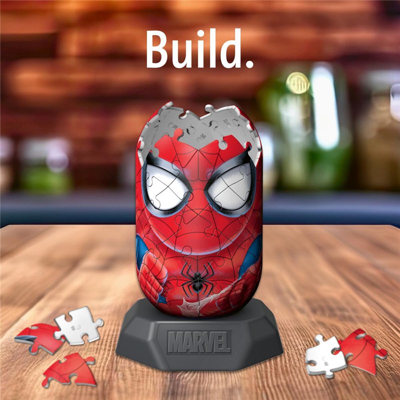 Image secondaire de Ravensburger - Puzzle 3D Hylkies - Édition Marvel - Figurine n°9 Spiderman - Adultes et Enfants - 54 pièces numérotées à Assembl
