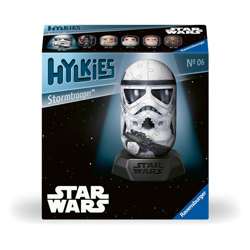 Ravensburger - Puzzle 3D Hylkies - Édition Star Wars - Figurine n°6 Stormtrooper - Adultes et Enfants - 54 pièces numérotées à A