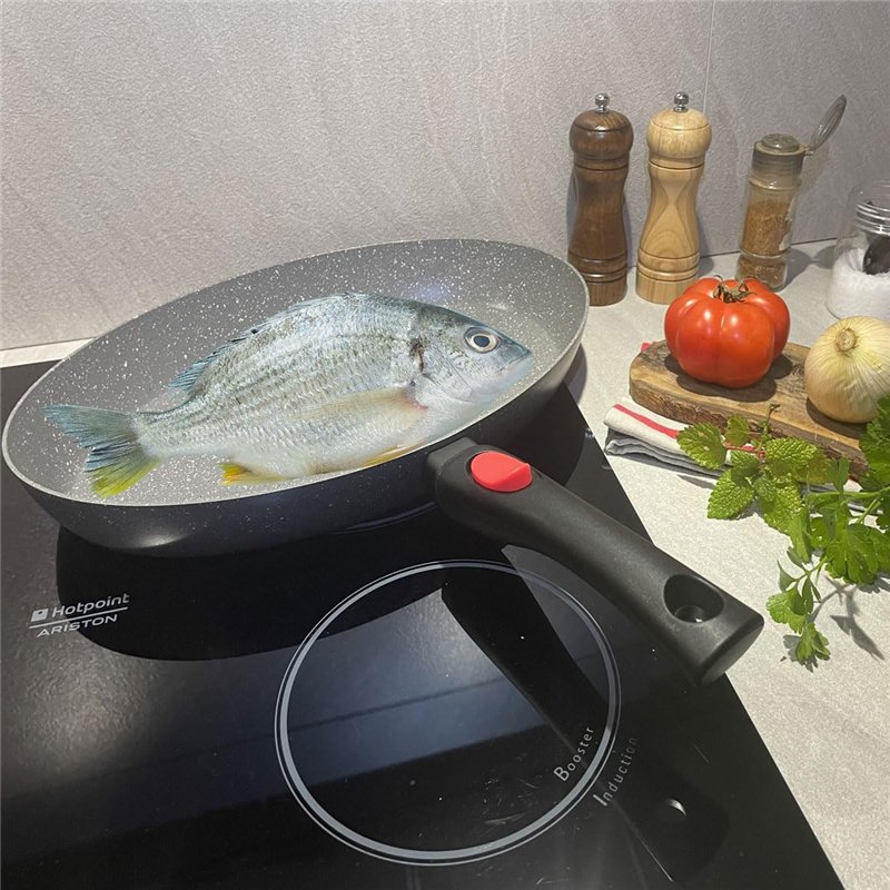 Image secondaire de Nice Cooker Poêle à Poisson Ovale - Roc-Tec®. *38 cm* Vraies particules de Pierre. Antiadhésif - Tous Feux dont Induction + Four