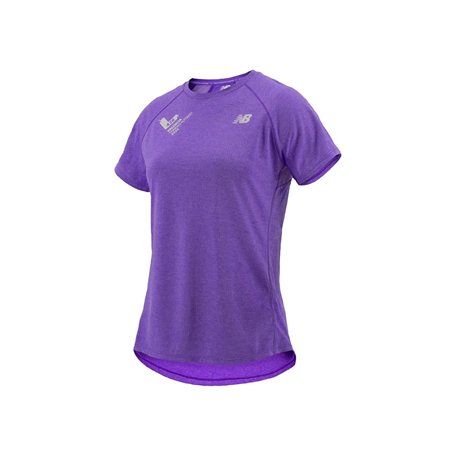 New Balance T-Shirt à Manches Courtes pour Femme Valencia Marathon Violet