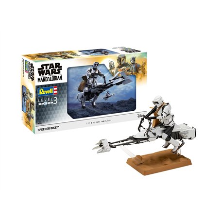 Revell 06786 Speeder Bike : The Mandalorian Maquette en plastique non construit/non peinte à l'échelle 1/12, blanc