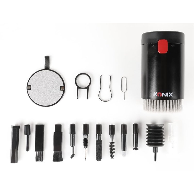 Image secondaire de Konix Kit de Nettoyage Multifonctionnel 19 en 1 pour appareils Photo, claviers, écouteurs, Ordinateurs, Smartphones et tablettes