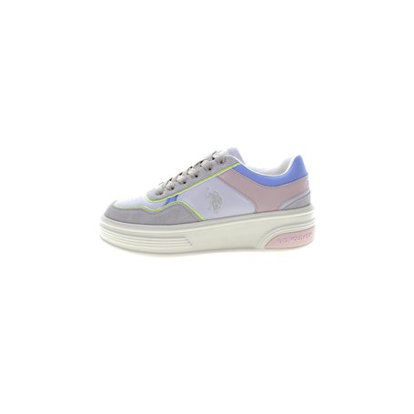 Scarpe US Polo sneaker Asuka 004A in suede beige/ ecopelle rosa/ multicolore DS24UP04 37