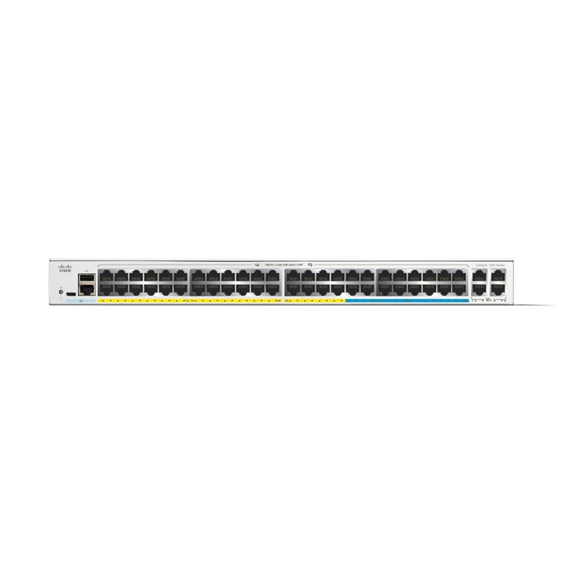 Image secondaire de Commutateur administrable Cisco Catalyst 1300-48MGP-4X, 32 Ports GE, 16 Ports 2,5GE, PoE, 4 Ports SFP 10GE, Garantie limitée à V