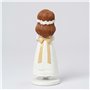 Mopec Y60 Figurine pour gâteau Communion Fille Robe Blanche et Bible 13 cm, Multicolore, Normale