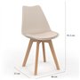 IDMarket - Lot de 6 chaises scandinaves SARA Beige pour Salle à Manger