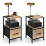 IDMarket - Lot de 2 Tables de Chevet Utah 1 tiroir et 1 Niche