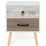 IDMarket - Lot de 2 Tables de Chevet Bahia 2 tiroirs scandinave