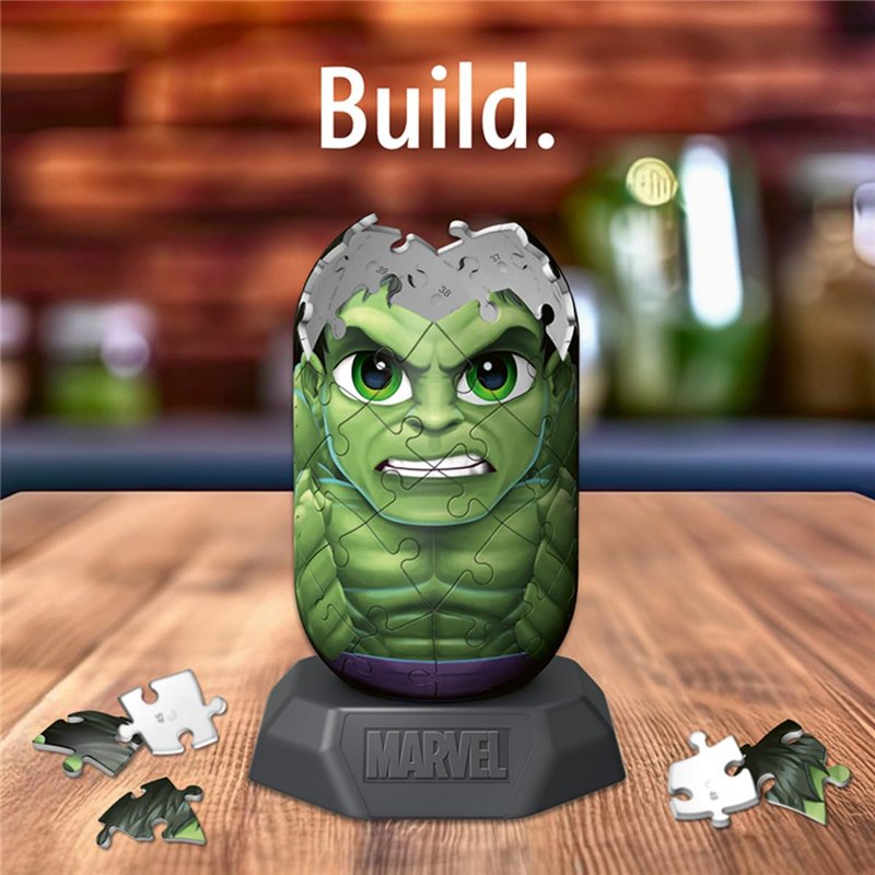 Image secondaire de Ravensburger - Puzzle 3D Hylkies - Édition Marvel - Figurine n°22 Hulk - Adultes et Enfants - 54 pièces numérotées à Assembler s