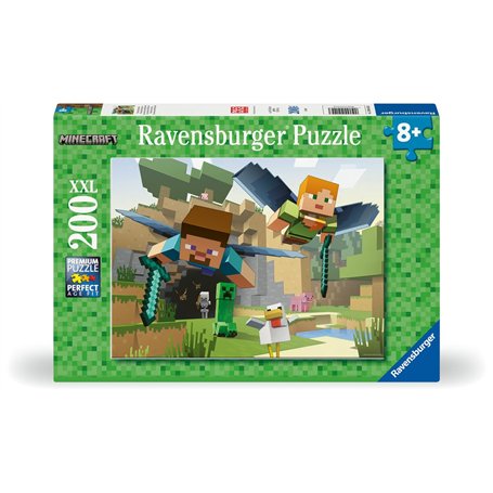 Ravensburger - Puzzle Enfant - 200 pièces XXL - Les Aventures de Minecraft - Fille ou garçon dès 8 Ans - Puzzle de qualité supér