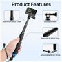 GlasFlength Perche à Selfie pour GoPro Hero 12 11 10 9 8 Black, Perche Telescopique Selfie Stick pour Insta360/X3/One DJI Mini 3