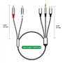 Câble audio RCA 3 en 1, utilisé pour adaptateur de câble Lig-htning vers RCA, câble USB C vers 2 RCA, câble audio auxiliaire 3,5