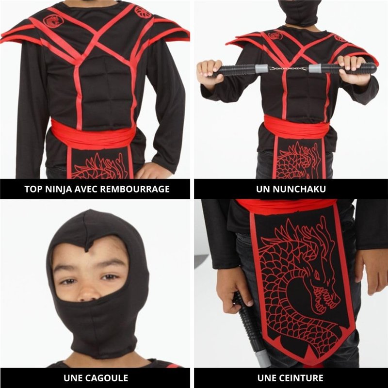 Image secondaire de RUBIE'S Déguisement de Ninja pour enfant - Taille Unique (5-8ans)