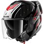 SHARK, Casque Moto Modulable OXO RYDGER Black Silver Red KSR, XXL