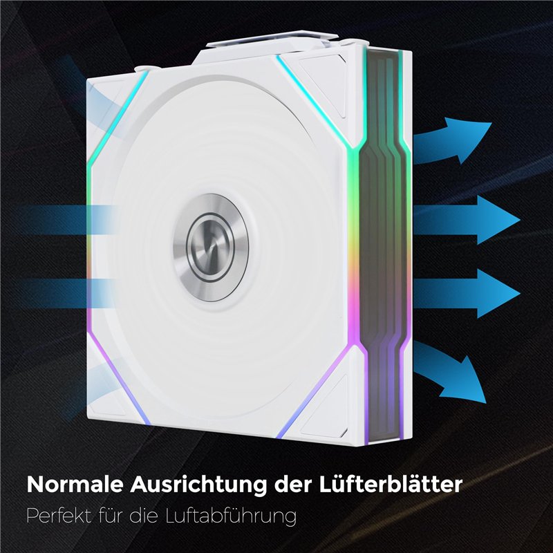 Image secondaire de Lot+de+3+Ventilateurs+de+boitier+Lian+Li+Uni+Fan+TL+Wireless+RGB+-+12cm+%28Blanc%29