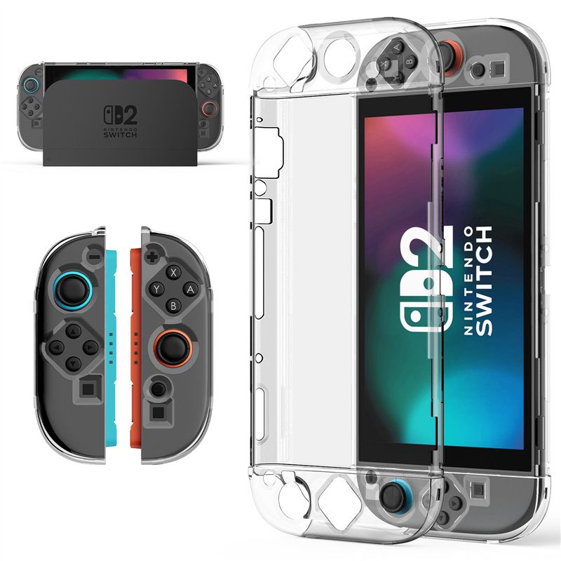 Lmcpa Étui Protection Transparent Dockable Compatible avec Nintendo Switch 2 2025, Anti-Rayures, Coque Rigide en PC pour Console