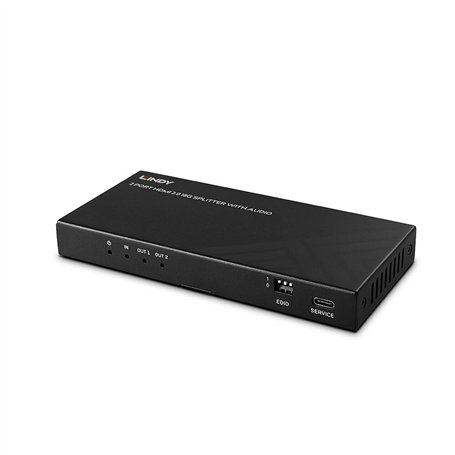 Lindy 38534 Répartiteur HDMI 8K60 à 2 Ports avec Audio et réduction d'échelle