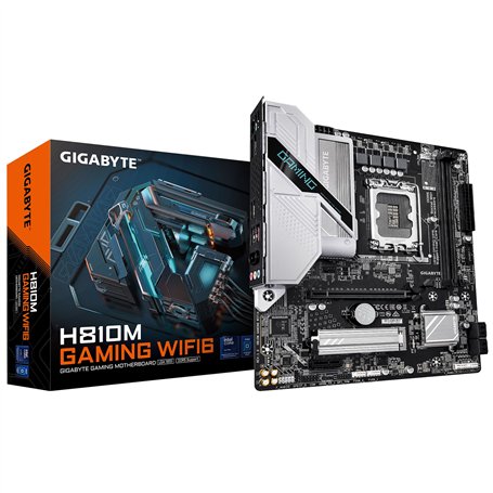 GIGABYTE H810M Gaming WIFI6 Carte mère - Processeurs Intel Core Ultra (Série 2), VRM 4+1+2 Phases, jusqu'à 6400 MHz DDR5, 1xPCIe
