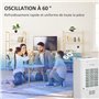 HOMCOM Climatiseur mobile refroidisseur d'air portable ventilateur 65 W par évaporation 3 en 1 avec réservoir d'eau de 15 L, osc
