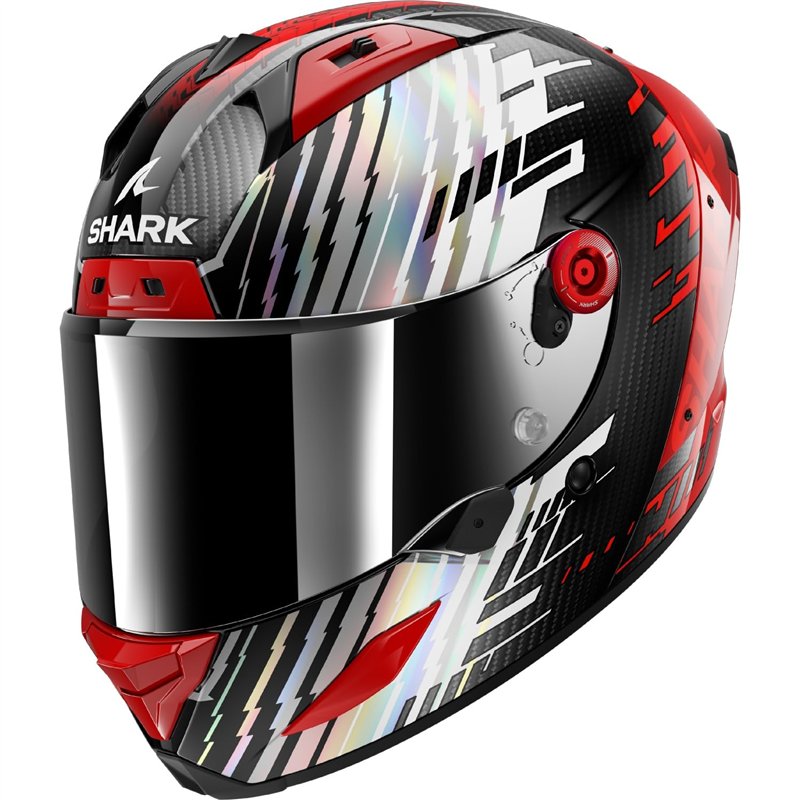 SHARK, Casque Moto Intégral Aeron Edgy Carbon Red Chrome DRU, XS