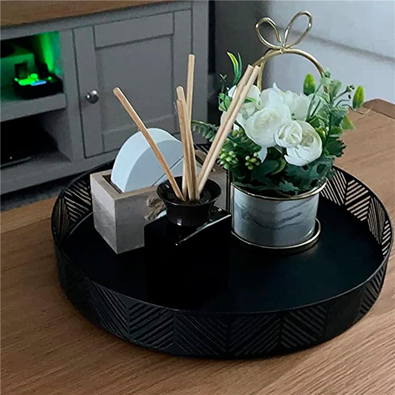 Image secondaire de WELL HOME - Plateau panier noir 29,5x4,4 cm