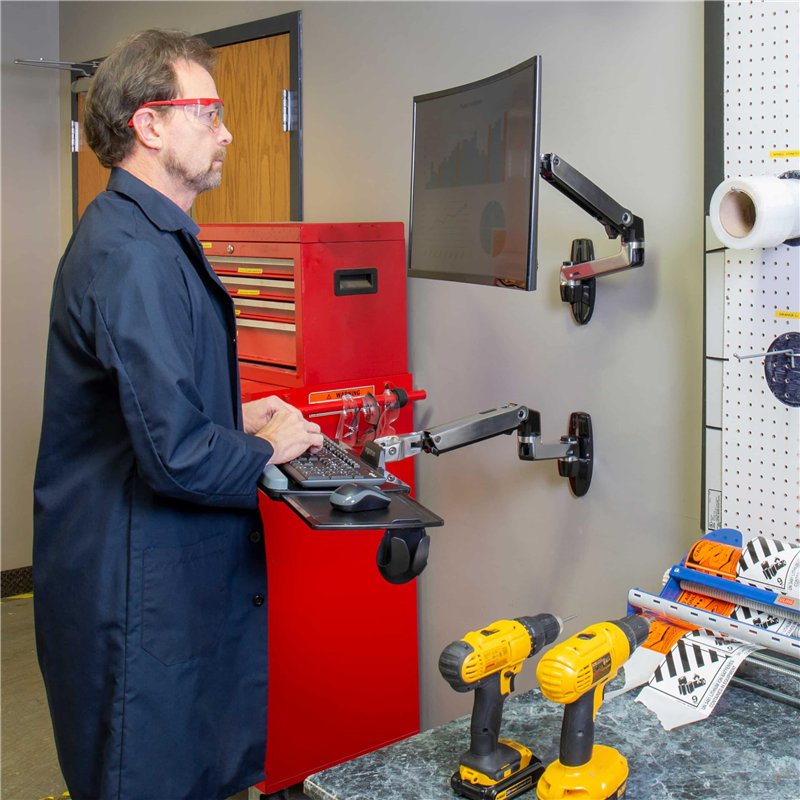 Image secondaire de Ergotron LX Wall Mount Keyboard Arm Plateau articulé pour clavier/souris aluminium poli