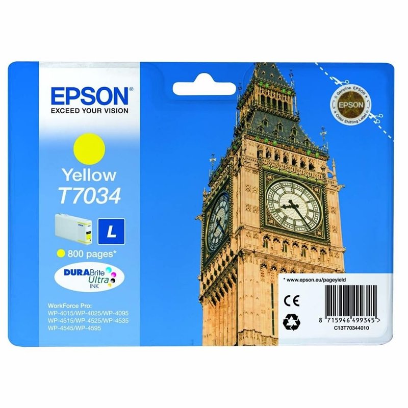 Image secondaire de Epson T7034 Cartouche d'encre Jaune Amazon Dash Replenishment est prêt