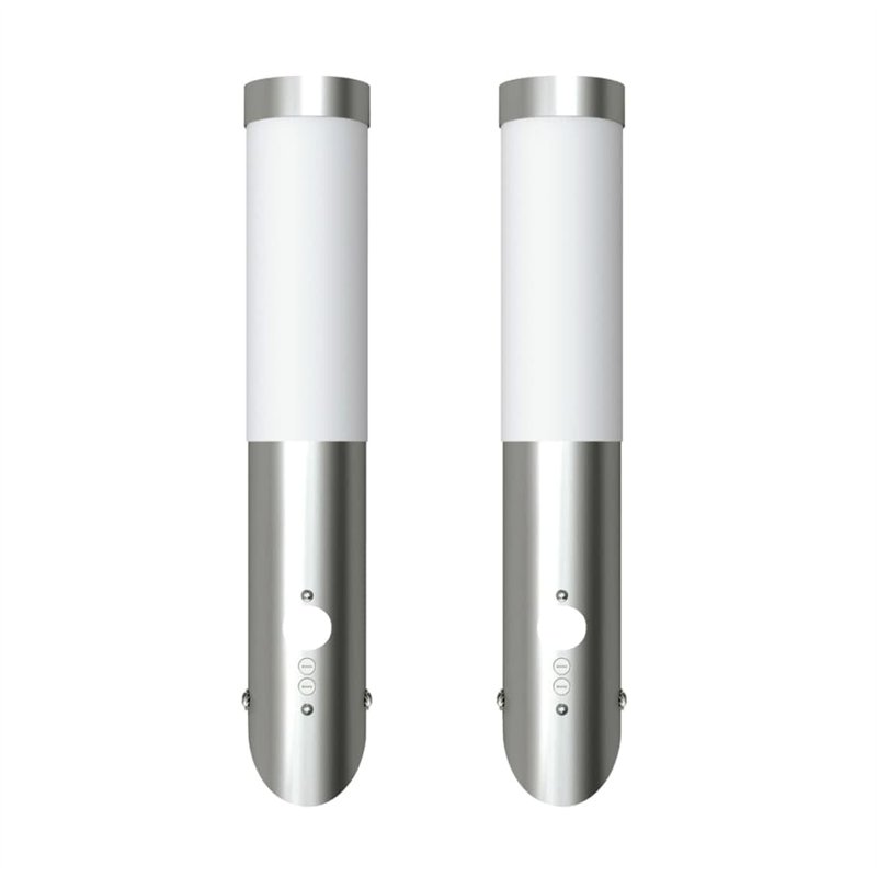 vidaXL Applique murale design avec détecteur, inclinée (lot de 2)