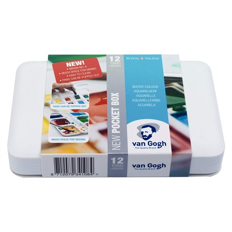 Set de peinture aquarelle Van Gogh, boîte de poche en plastique, 12 demi-pans Sélection générale