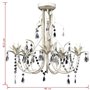 vidaXL Lustre en Cristal Transparent plafonnier 5 Feux Lampe luminaire