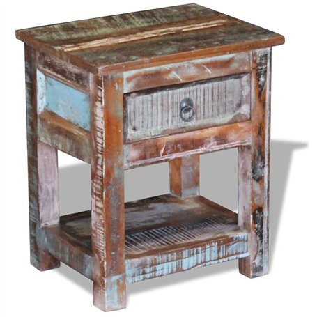 vidaXL Table d'appoint avec 1 tiroir Bois de récupération 43 x 33 x 51 cm
