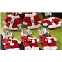 SHOP-STORY - Lot de 6pcs Mignon Porte-Couverts Polyester Serviette Couteaux Fourchette Cuillère Forme de Costume Père Noël Poche