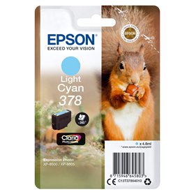 Epson 378 Ecureuil Cyan clair, Cartouche d'encre d'origine, XP-8500 XP-8505 XP-8600 XP-8605 XP-8606 XP-8700