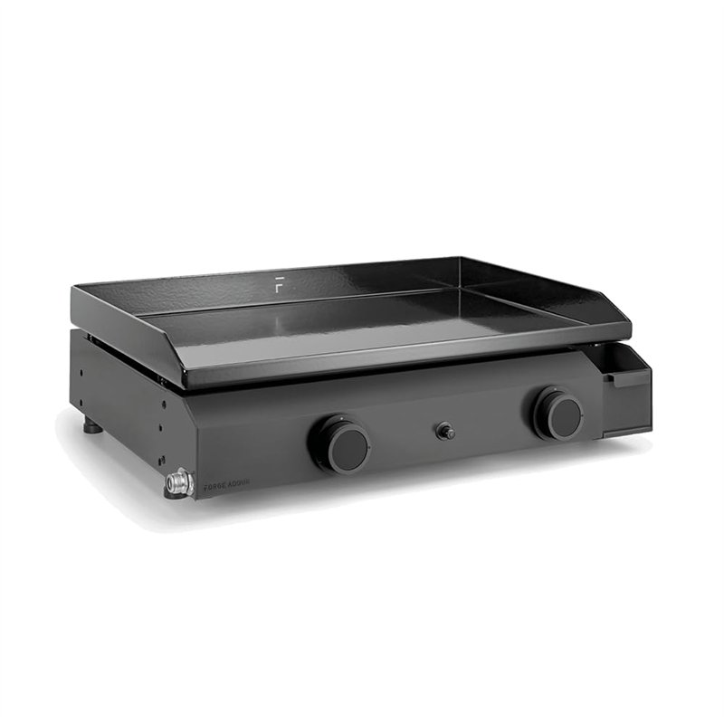 Forge Adour Plancha gaz 5000w plaque fonte émaillé 57.5x37.9cm baseg60a, Noir