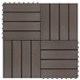 vidaXL 11x Carreaux de Terrasse WPC Marron Foncé Dalle de Patio Plancher