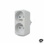 Velamp ADAT-FR-1- Biplite 2 prises électriques 2 pôles avec Terre 2 sorties Frontales - 16A Blanc
