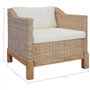 vidaXL Fauteuil avec Coussins en rotin Naturel