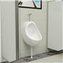 vidaXL Urinoir mural avec valve de chasse - En céramique - Blanc - 36 x 32 x 48 cm