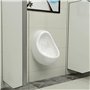 vidaXL Urinoir mural avec valve de chasse - En céramique - Blanc - 36 x 32 x 48 cm