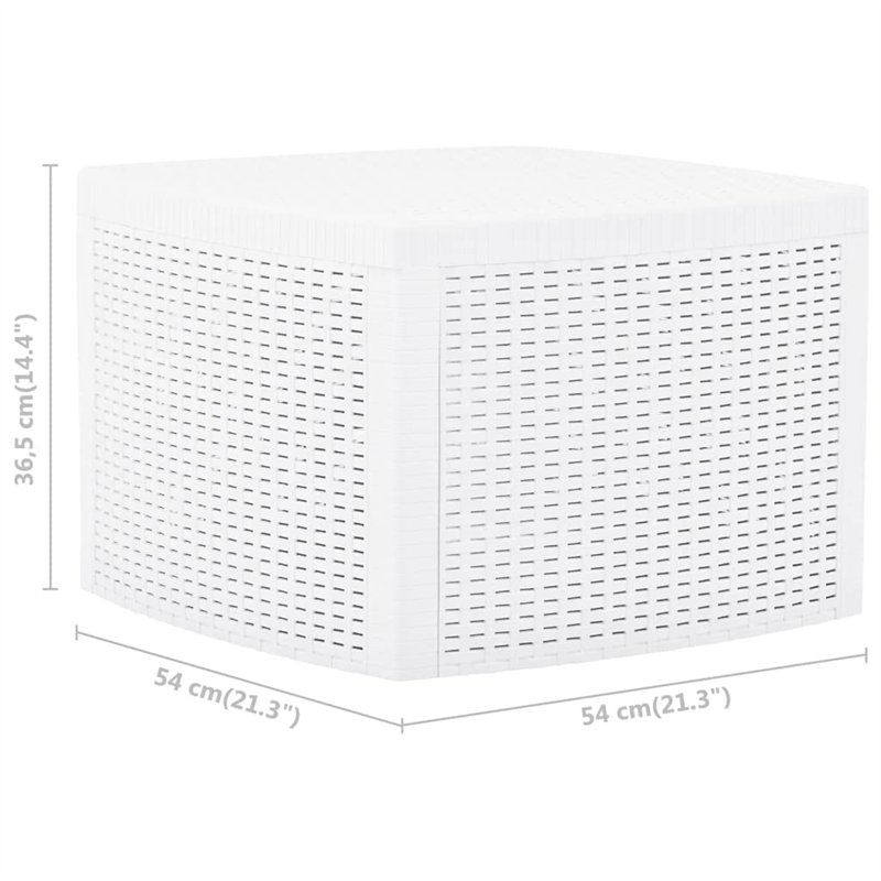 Image secondaire de VidaXL Table d'appoint avec Espace de Rangement résistant aux intempéries Table Basse Table de Jardin Table de Balcon Table Blan