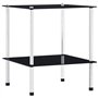 vidaXL Regal mit 2 Ebenen Schwarz 40 x 40 x 47 cm Hartglas