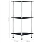 vidaXL Regal mit 3 Ebenen Schwarz 30 x 30 x 67 cm Hartglas