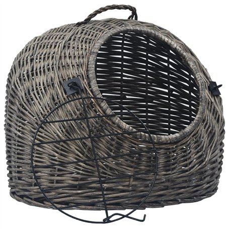 vidaXL Cage de Transport pour Chats Gris 50x42x40 cm Saule Naturel