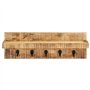 vidaXL Porte-Manteau Mural Suspendu Support de Rangement de Magazines avec 5 Crochets et 1 Etagère Salon 60x15x20 cm Bois de Man