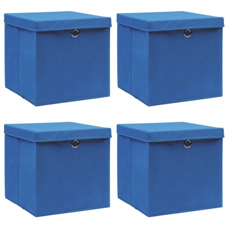 vidaXL 4x Boîtes de Rangement avec Couvercle Bac de Stockage Coffre de Rangement Organisateur Garde-robe Chaussettes Sous-vêteme