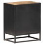Table de Nuit 40x30x50 cm Bois de Mangue Brut et roseaux naturels